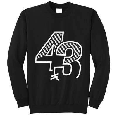 Number 43 Sports Jersey 43 Birthday (Frontback) Tall Sweatshirt