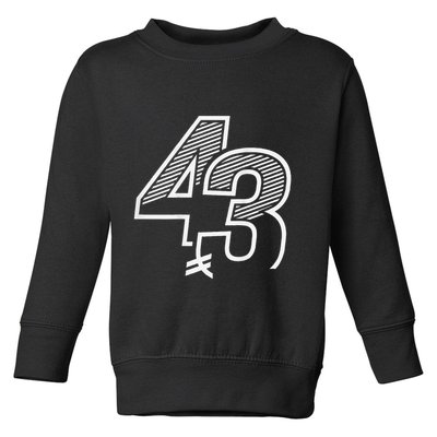 Number 43 Sports Jersey 43 Birthday (Frontback) Toddler Sweatshirt