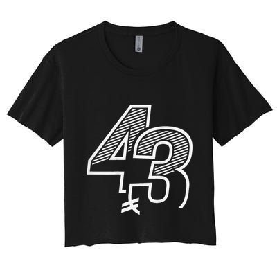 Number 43 Sports Jersey 43 Birthday (Frontback) Crop Top
