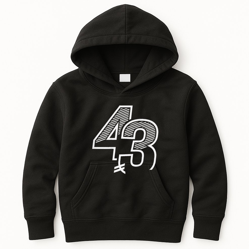 Number 43 Sports Jersey 43 Birthday (Frontback) Kids Hoodie
