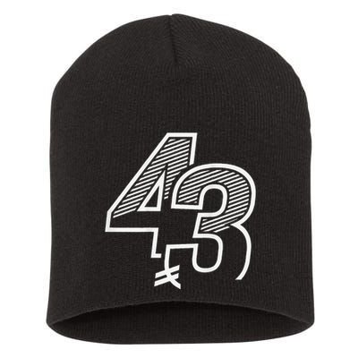 Number 43 Sports Jersey 43 Birthday (Frontback) Short Acrylic Beanie