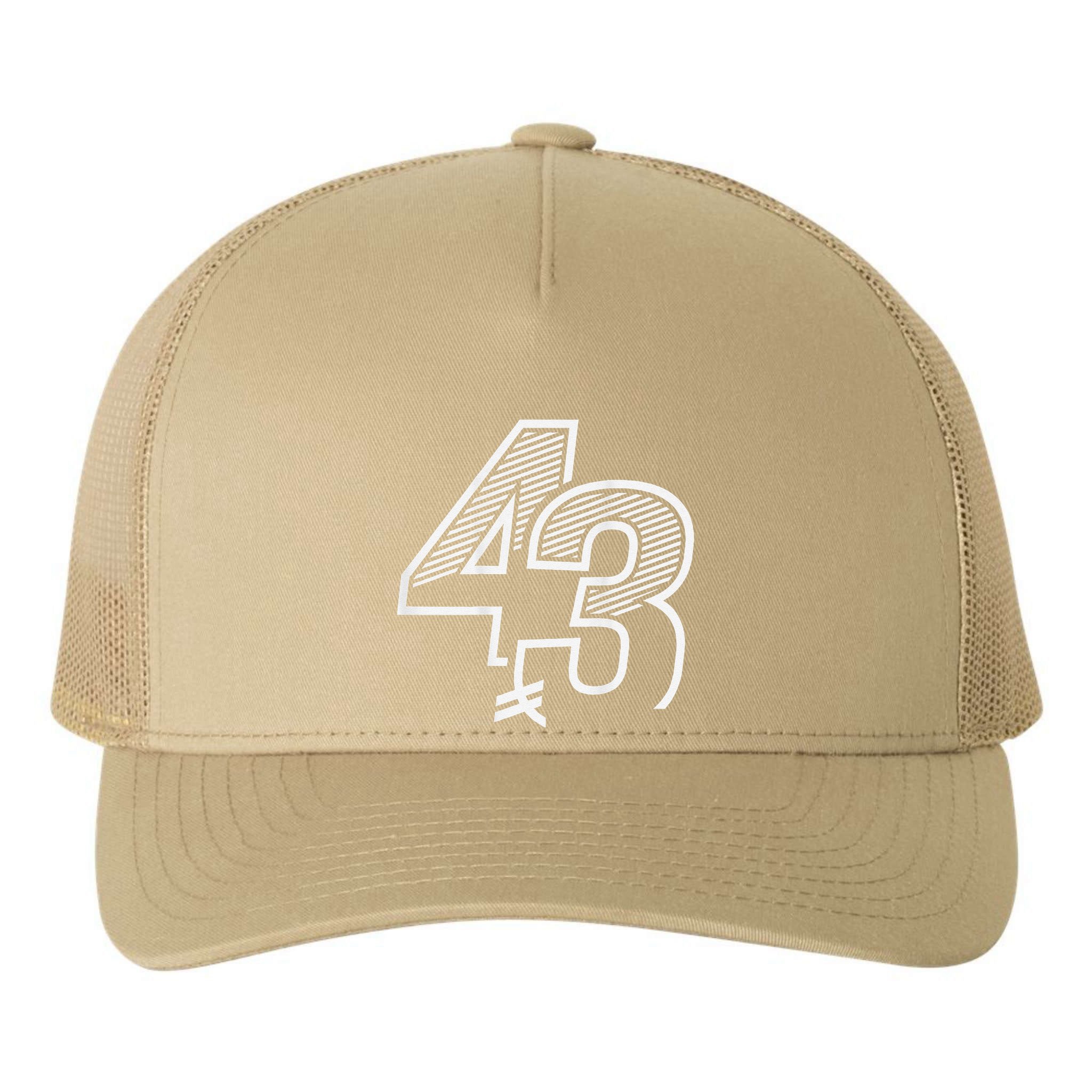 Number 43 Sports Jersey 43 Birthday (Frontback) Yupoong Adult 5-Panel Trucker Hat