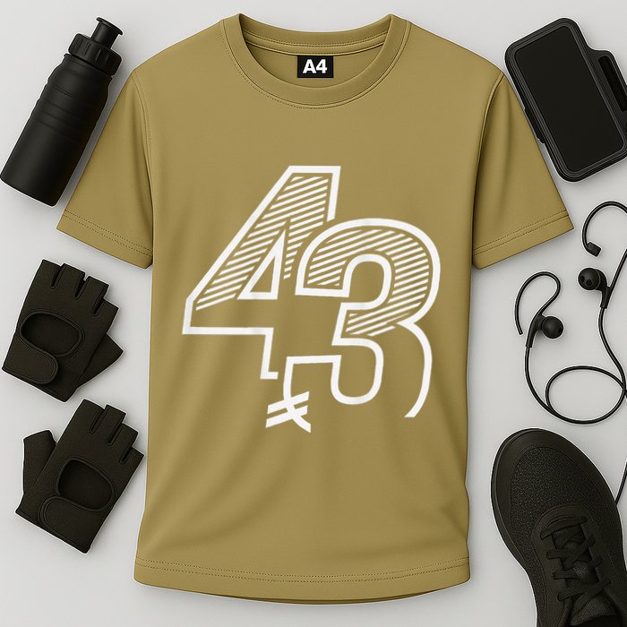 Number 43 Sports Jersey 43 Birthday (Frontback) Cooling Performance Crew T-Shirt