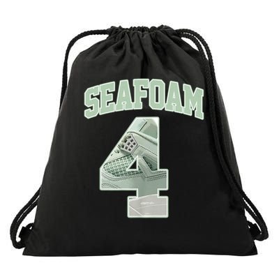 Number 4 Seafoam Abundance 4s Matching For Men Women Drawstring Bag