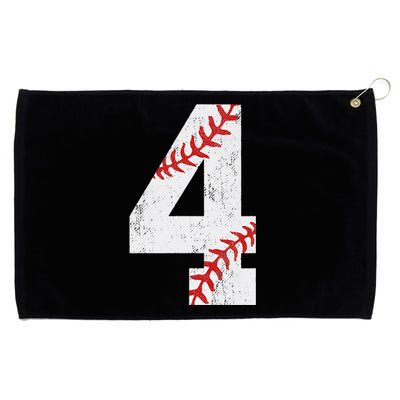 Number 4 Vintage 4th Birthday Baseball Lover 4 Years Old Grommeted Golf Towel