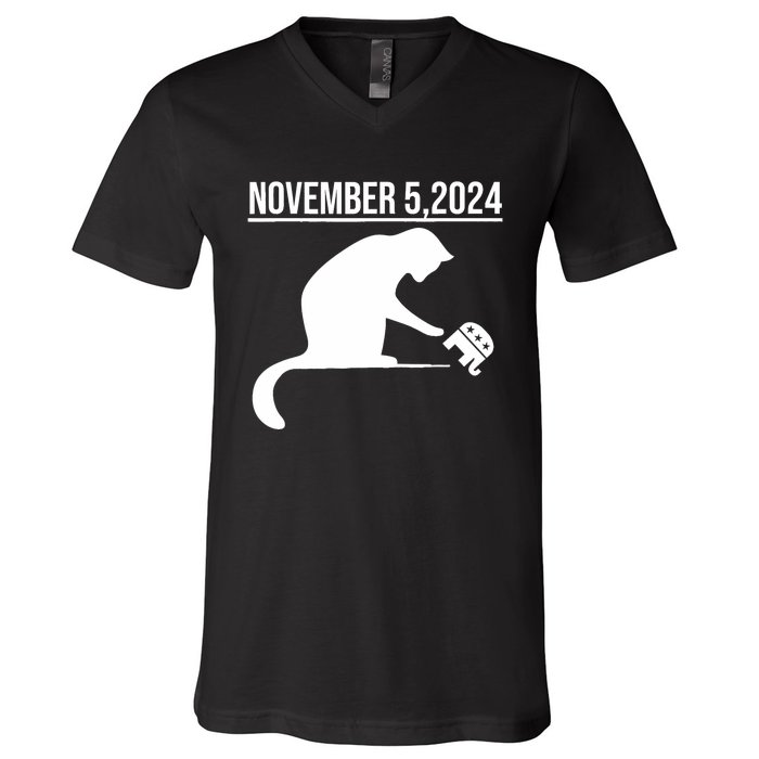 November 5 2024 The Revenge Of The Cat Ladies V-Neck T-Shirt