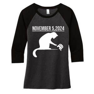 November 5 2024 The Revenge Of The Cat Ladies Women's Tri-Blend 3/4-Sleeve Raglan Shirt