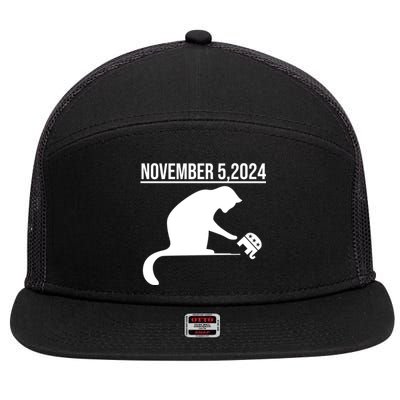 November 5 2024 The Revenge Of The Cat Ladies Cats Kamala Gift 7 Panel Mesh Trucker Snapback Hat