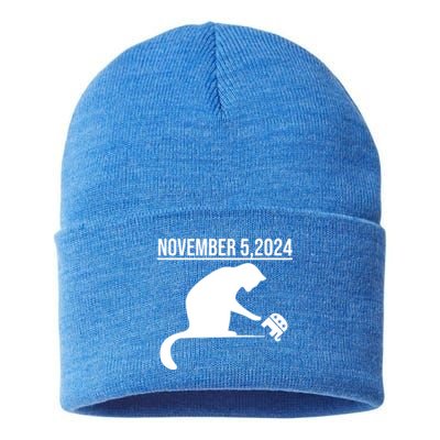 November 5 2024 The Revenge Of The Cat Ladies Cats Kamala Gift Sustainable Knit Beanie