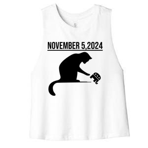 November 5 2024 The Revenge Of The Cat Ladies Cats Kamala Gift Women's Racerback Cropped Tank