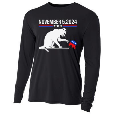 November 5 2024 The Revenge Of The Cat Ladies Meme Kamala Cooling Performance Long Sleeve Crew