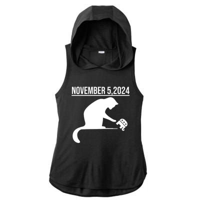 November 5 2024 The Revenge Of The Cat Ladies Cats Kamala Ladies PosiCharge Tri-Blend Wicking Draft Hoodie Tank