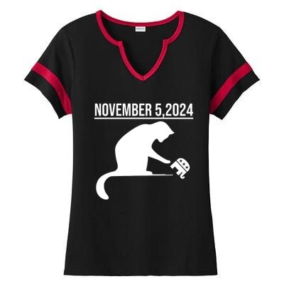 November 5 2024 The Revenge Of The Cat Ladies Cats Kamala Ladies Halftime Notch Neck Tee