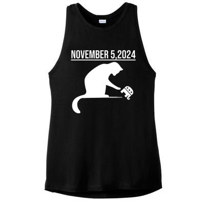 November 5 2024 The Revenge Of The Cat Ladies Cats Kamala Ladies PosiCharge Tri-Blend Wicking Tank