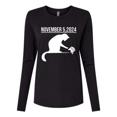 November 5 2024 The Revenge Of The Cat Ladies Cats Kamala Womens Cotton Relaxed Long Sleeve T-Shirt