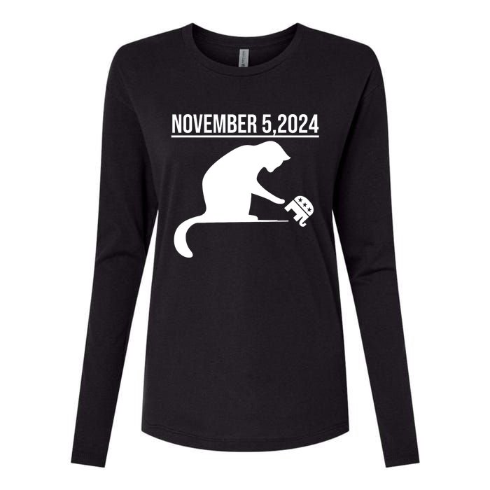 November 5 2024 The Revenge Of The Cat Ladies Cats Kamala Womens Cotton Relaxed Long Sleeve T-Shirt