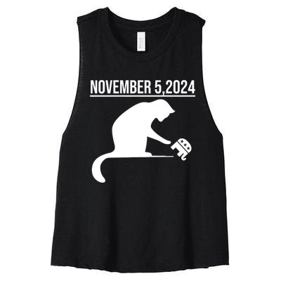 November 5 2024 The Revenge Of The Cat Ladies Cats Kamala Women's Racerback Cropped Tank