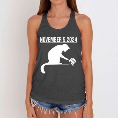 November 5 2024 The Revenge Of The Cat Ladies Cats Kamala Women's Knotted Racerback Tank