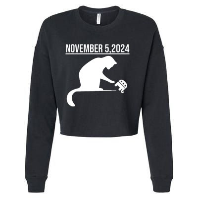 November 5 2024 The Revenge Of The Cat Ladies Cats Kamala Cropped Pullover Crew