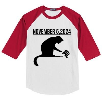 November 5 2024 The Revenge Of The Cat Ladies Cats Kamala Kids Colorblock Raglan Jersey