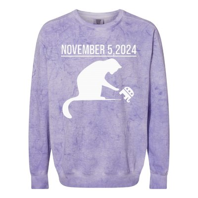 November 5 2024 The Revenge Of The Cat Ladies Cats Kamala Colorblast Crewneck Sweatshirt