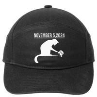 November 5 2024 The Revenge Of The Cat Ladies Cats Kamala 7-Panel Snapback Hat