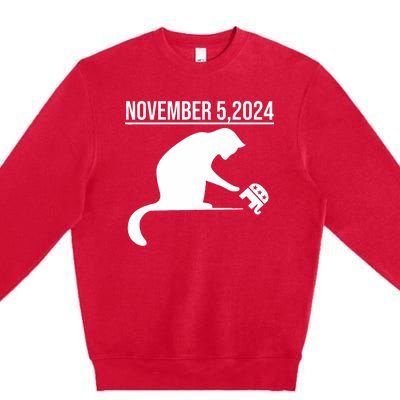 November 5 2024 The Revenge Of The Cat Ladies Cats Kamala Premium Crewneck Sweatshirt