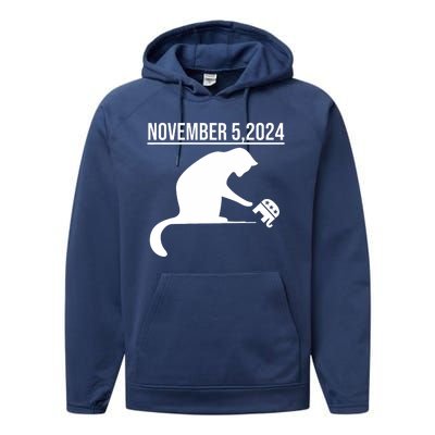 November 5 2024 The Revenge Of The Cat Ladies Cats Kamala Performance Fleece Hoodie