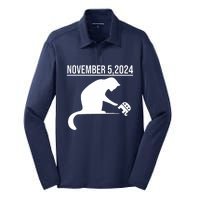 November 5 2024 The Revenge Of The Cat Ladies Cats Kamala Silk Touch Performance Long Sleeve Polo