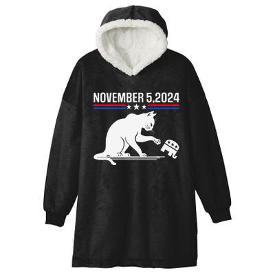 November 5 2024 The Revenge Of The Cat Ladies Meme Kamala Hooded Wearable Blanket