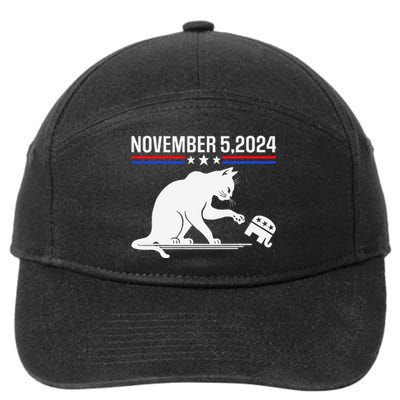 November 5 2024 The Revenge Of The Cat Ladies Meme Kamala 7-Panel Snapback Hat