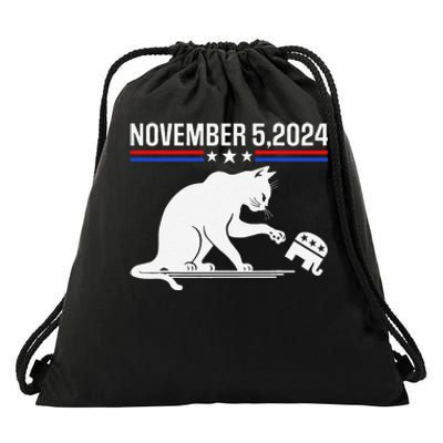 November 5 2024 The Revenge Of The Cat Ladies Meme Kamala Drawstring Bag