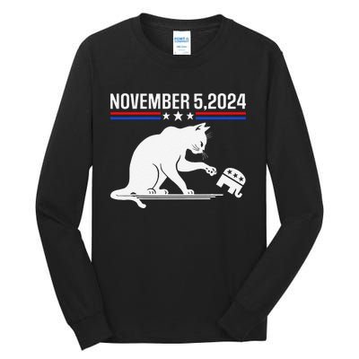 November 5 2024 The Revenge Of The Cat Ladies Meme Kamala Tall Long Sleeve T-Shirt