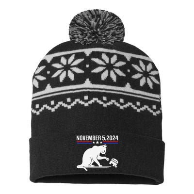 November 5 2024 The Revenge Of The Cat Ladies Meme Kamala USA-Made Snowflake Beanie