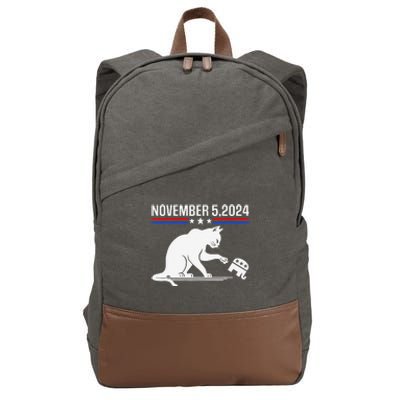 November 5 2024 The Revenge Of The Cat Ladies Meme Kamala Cotton Canvas Backpack