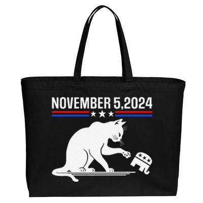 November 5 2024 The Revenge Of The Cat Ladies Meme Kamala Cotton Canvas Jumbo Tote