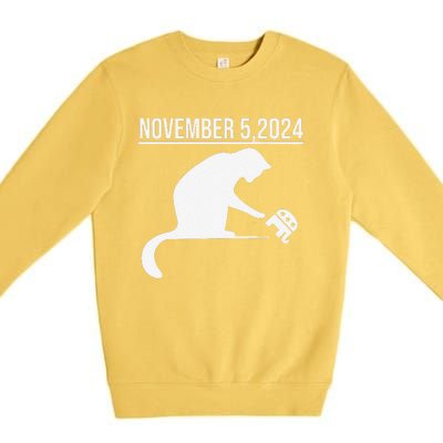 November 5 2024 The Revenge Of The Cat Ladies Cats Kamala Gift Premium Crewneck Sweatshirt