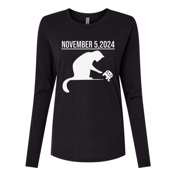 November 5 2024 The Revenge Of The Cat Ladies Cats Kamala Gift Womens Cotton Relaxed Long Sleeve T-Shirt