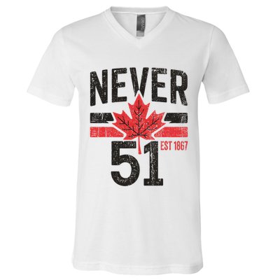 Never 51 Canada Is Not For Sale Est. 1867 Proud Canadian V-Neck T-Shirt