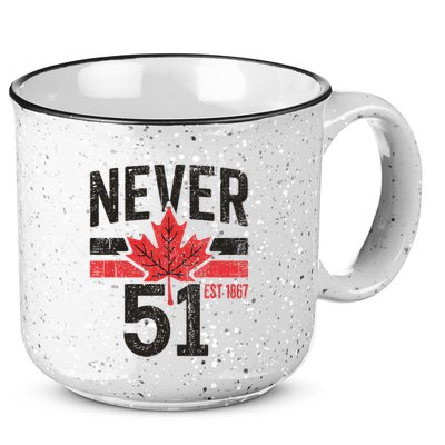 Never 51 Canada Is Not For Sale Est. 1867 Proud Canadian 15oz Campfire Ceramic Mug