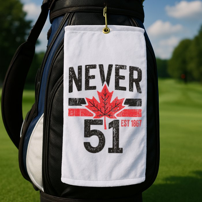 Never 51 Canada Is Not For Sale Est. 1867 Proud Canadian Golf Towel
