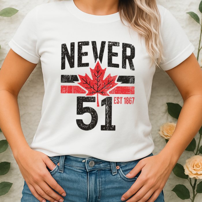 Never 51 Canada Is Not For Sale Est. 1867 Proud Canadian Womens T-Shirt
