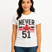 Never 51 Canada Is Not For Sale Est. 1867 Proud Canadian Womens T-Shirt