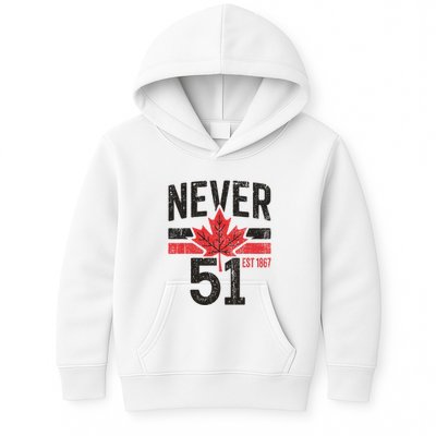 Never 51 Canada Is Not For Sale Est. 1867 Proud Canadian Kids Hoodie