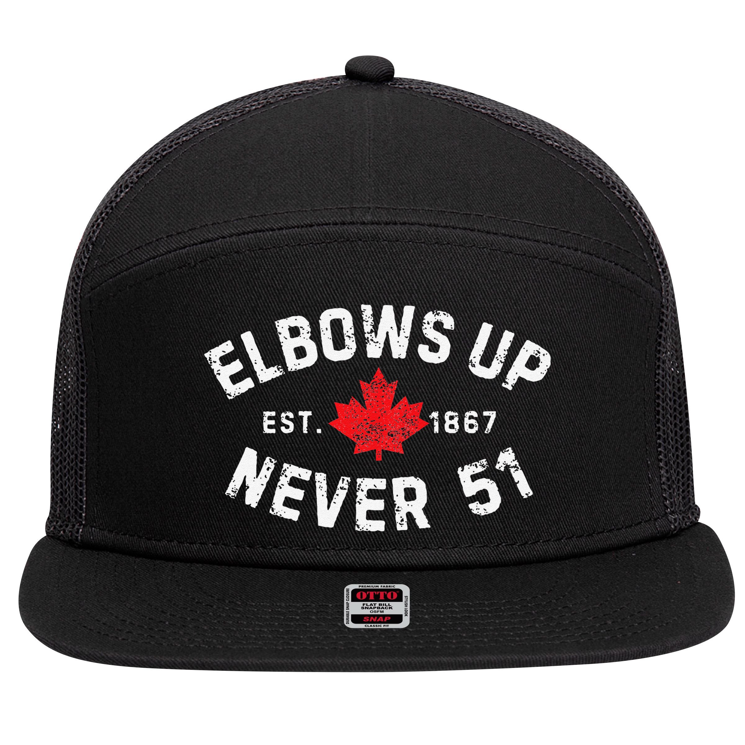 Never 51 Canada 7 Panel Mesh Trucker Snapback Hat