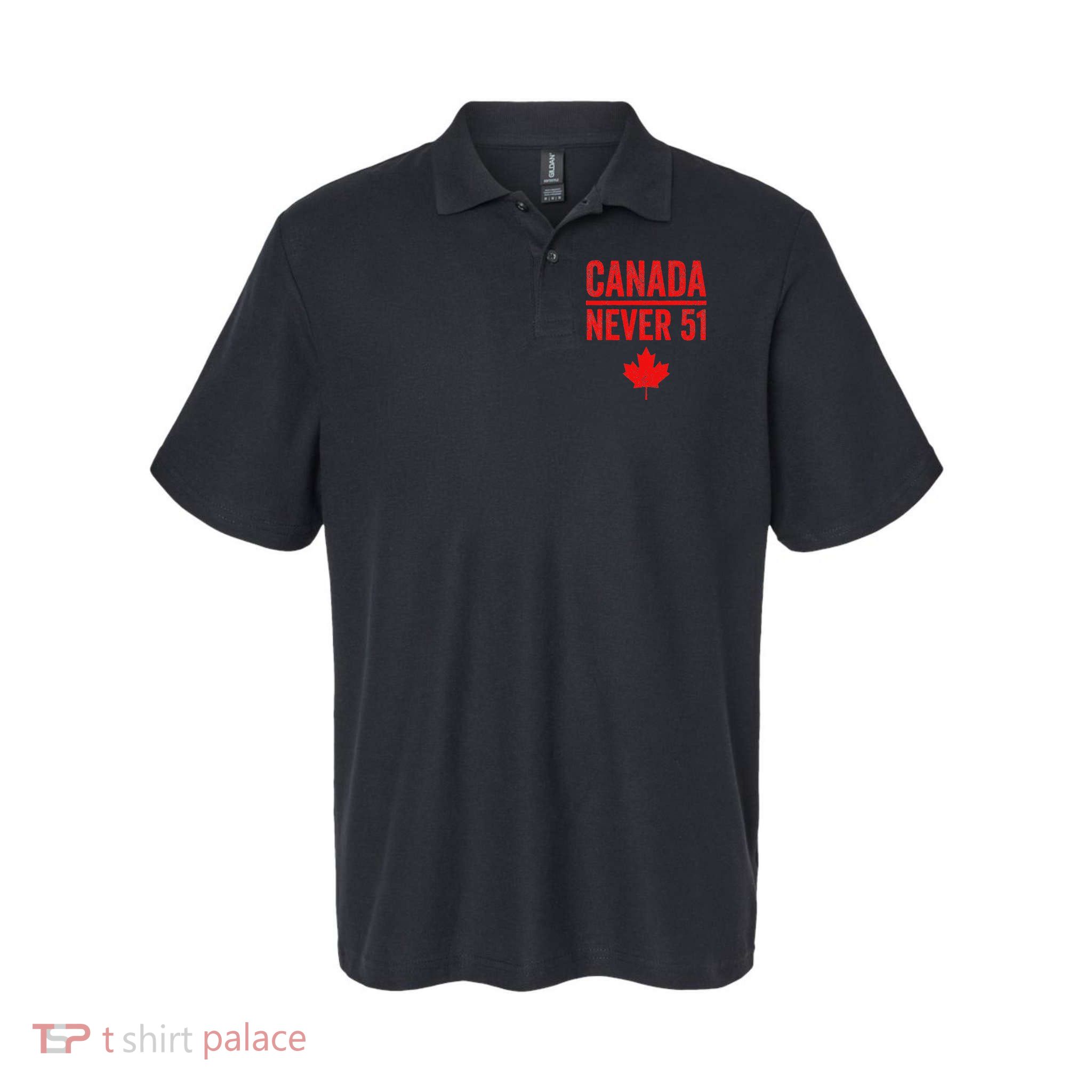Never 51 Canada Maple Leaf Vintage Distressed Canadian Polo