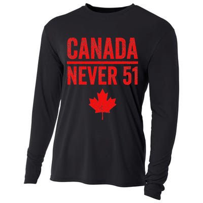 Never 51 Canada Maple Leaf Vintage Distressed Canadian Cooling Performance Long Sleeve Crew