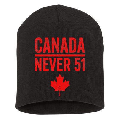 Never 51 Canada Maple Leaf Vintage Distressed Canadian Short Acrylic Beanie