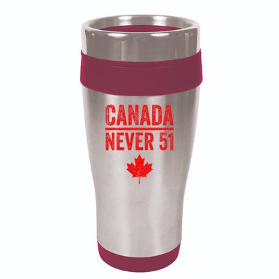 Never 51 Canada Maple Leaf Vintage Distressed Canadian 16oz Travel Tumbler