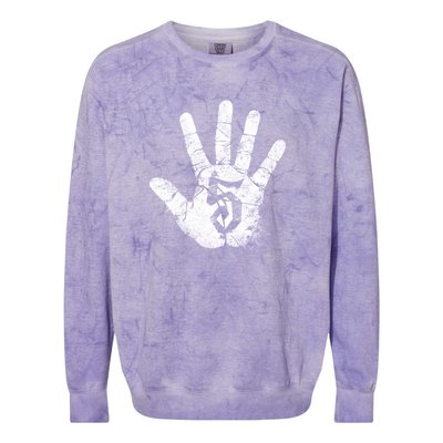 Number 5 Hi Five Hand Sign Hello Greeting Play Games Academy Gift Colorblast Crewneck Sweatshirt